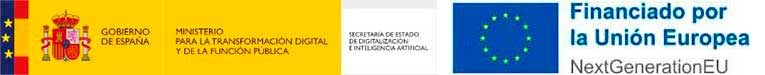 Pictograma de Kit Digital de Financiado por la unión Europea y el ministerio de transformación Digital